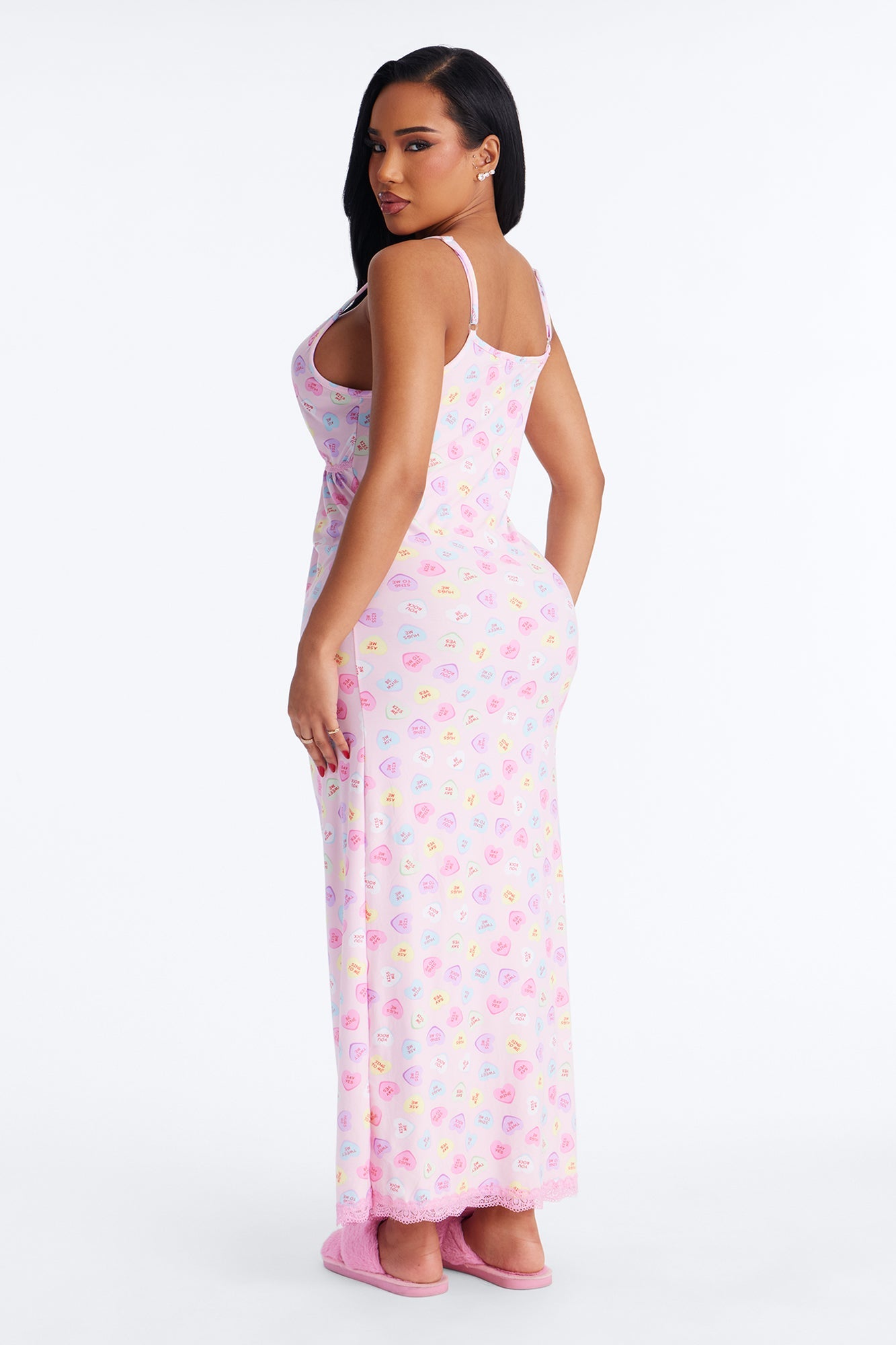 Your Sweetheart Maxi PJ Sleep Dress - Pink/combo