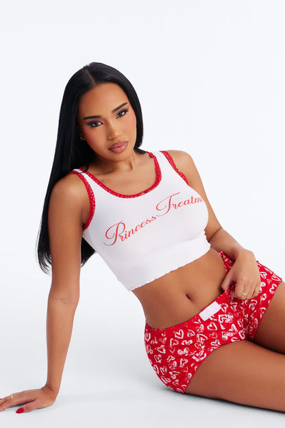 Princess Treatment Tank PJ Short Set - Red/White