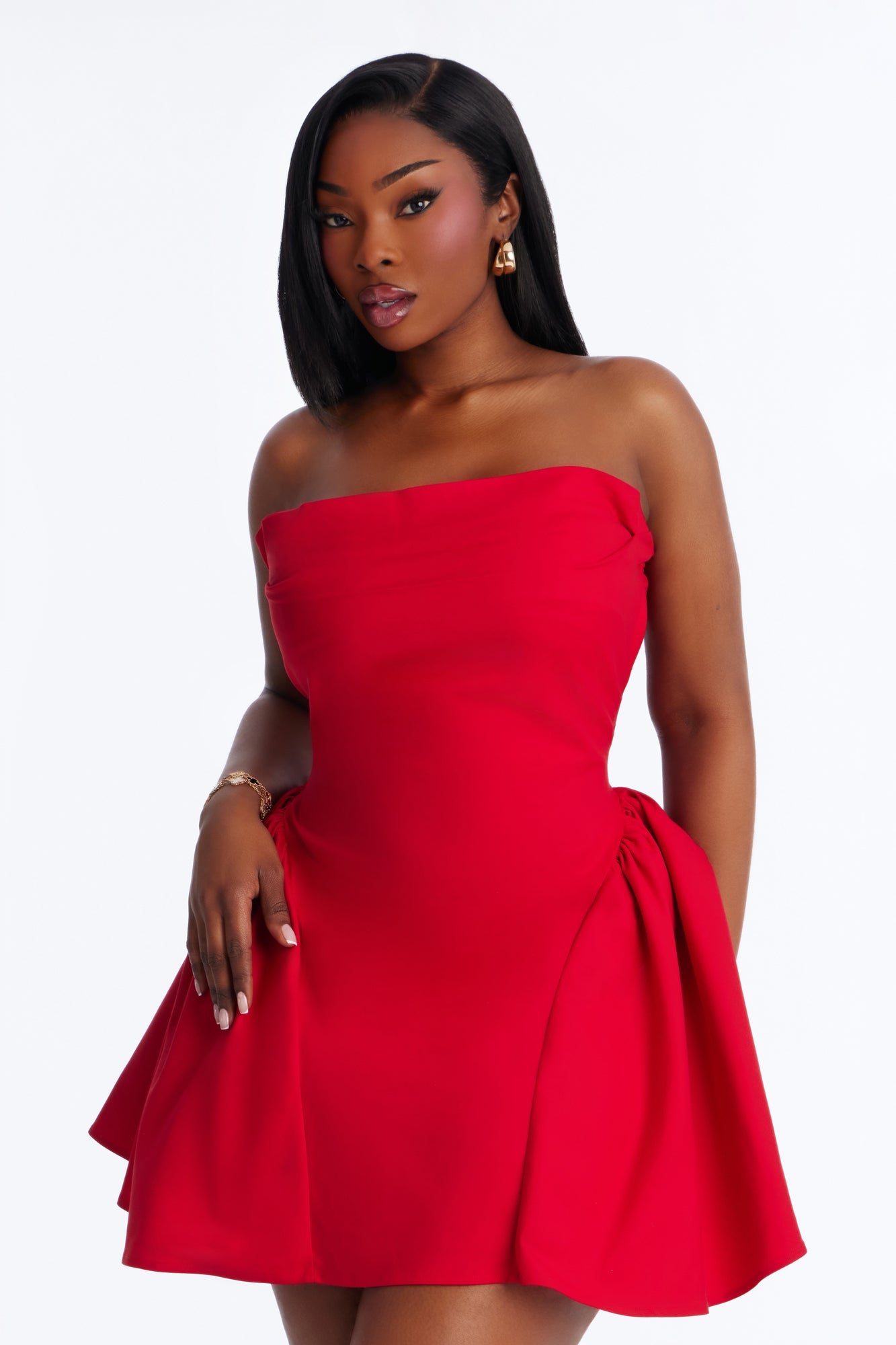 Honey Love Poplin Mini Dress - Red