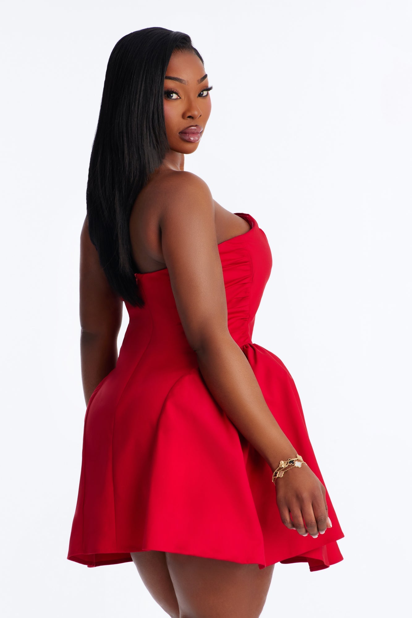 Honey Love Poplin Mini Dress - Red