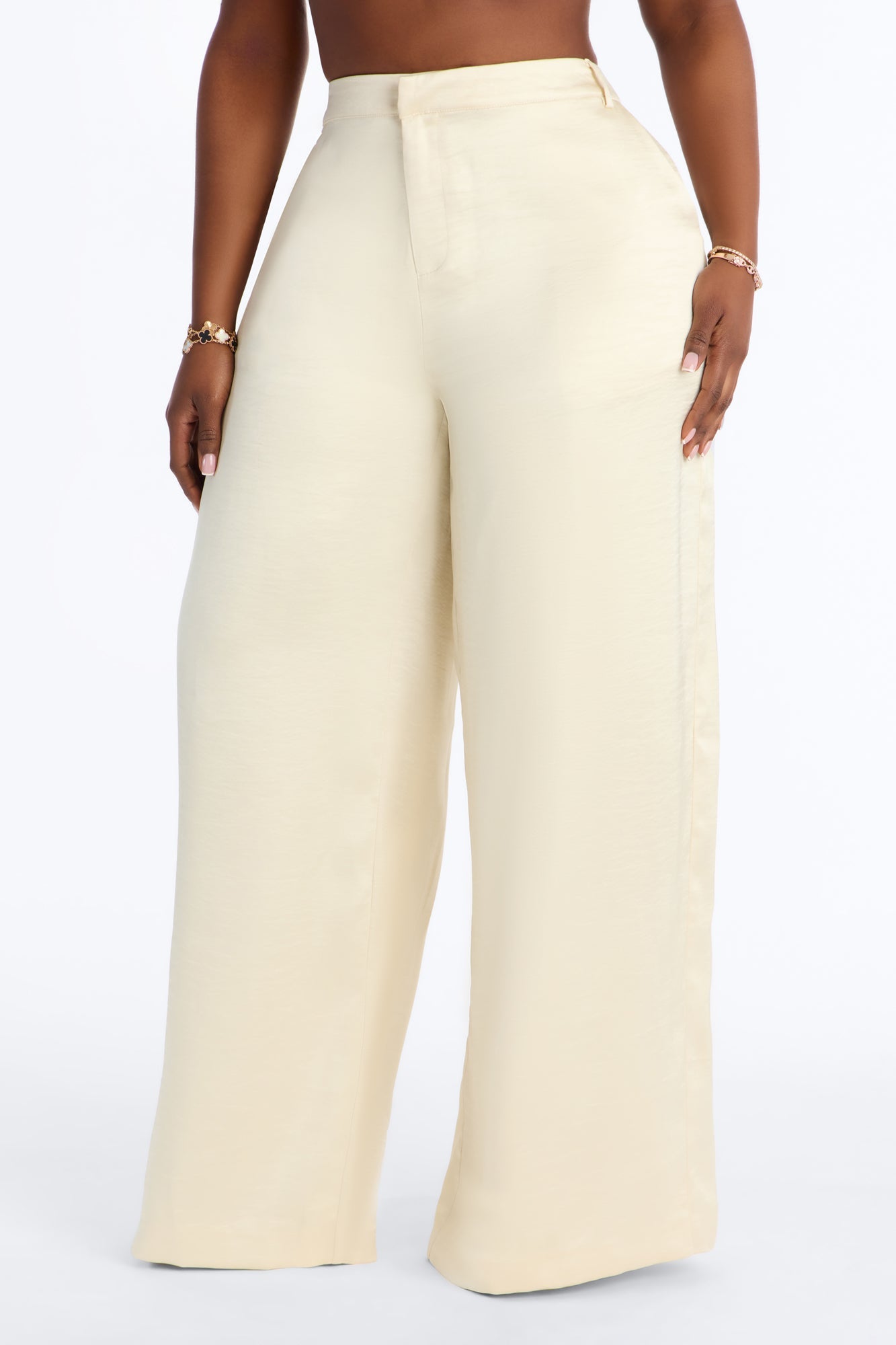 Romance Me Satin Trouser - Off White