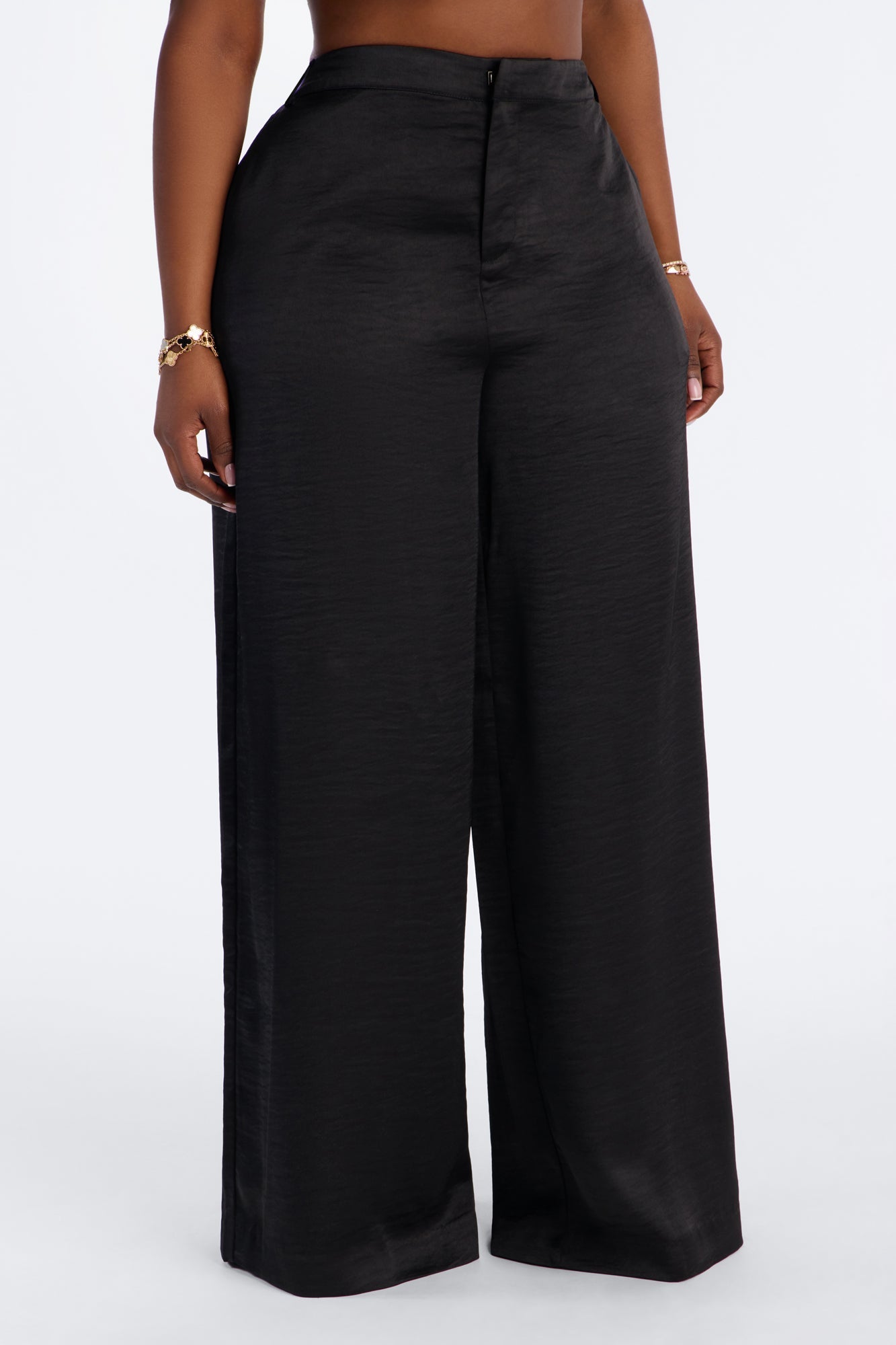 Romance Me Satin Trouser - Black