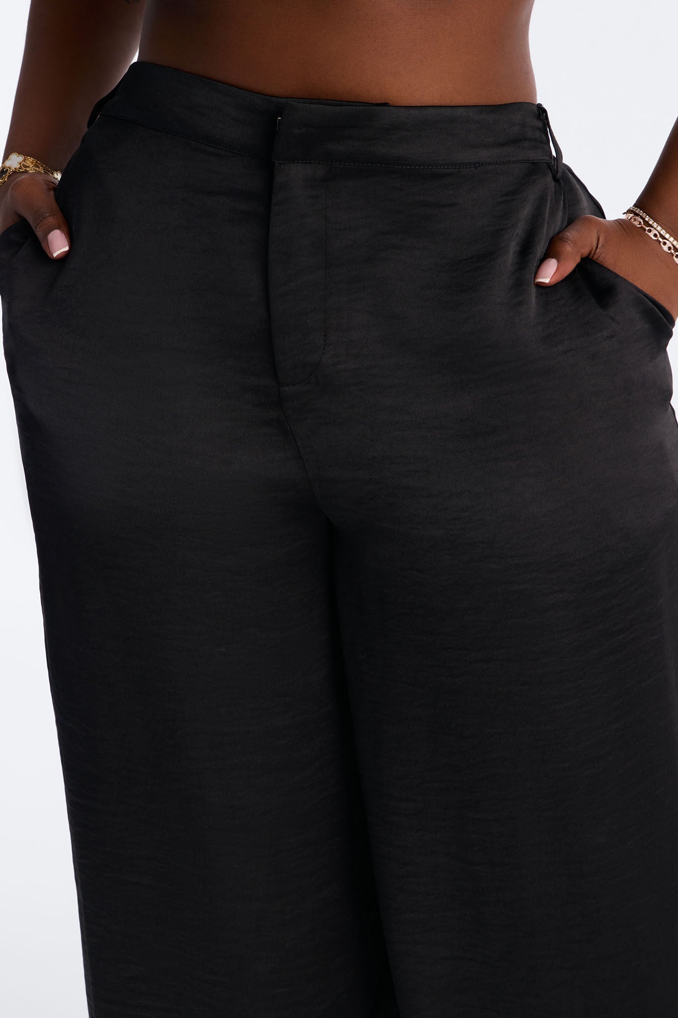 Romance Me Satin Trouser - Black