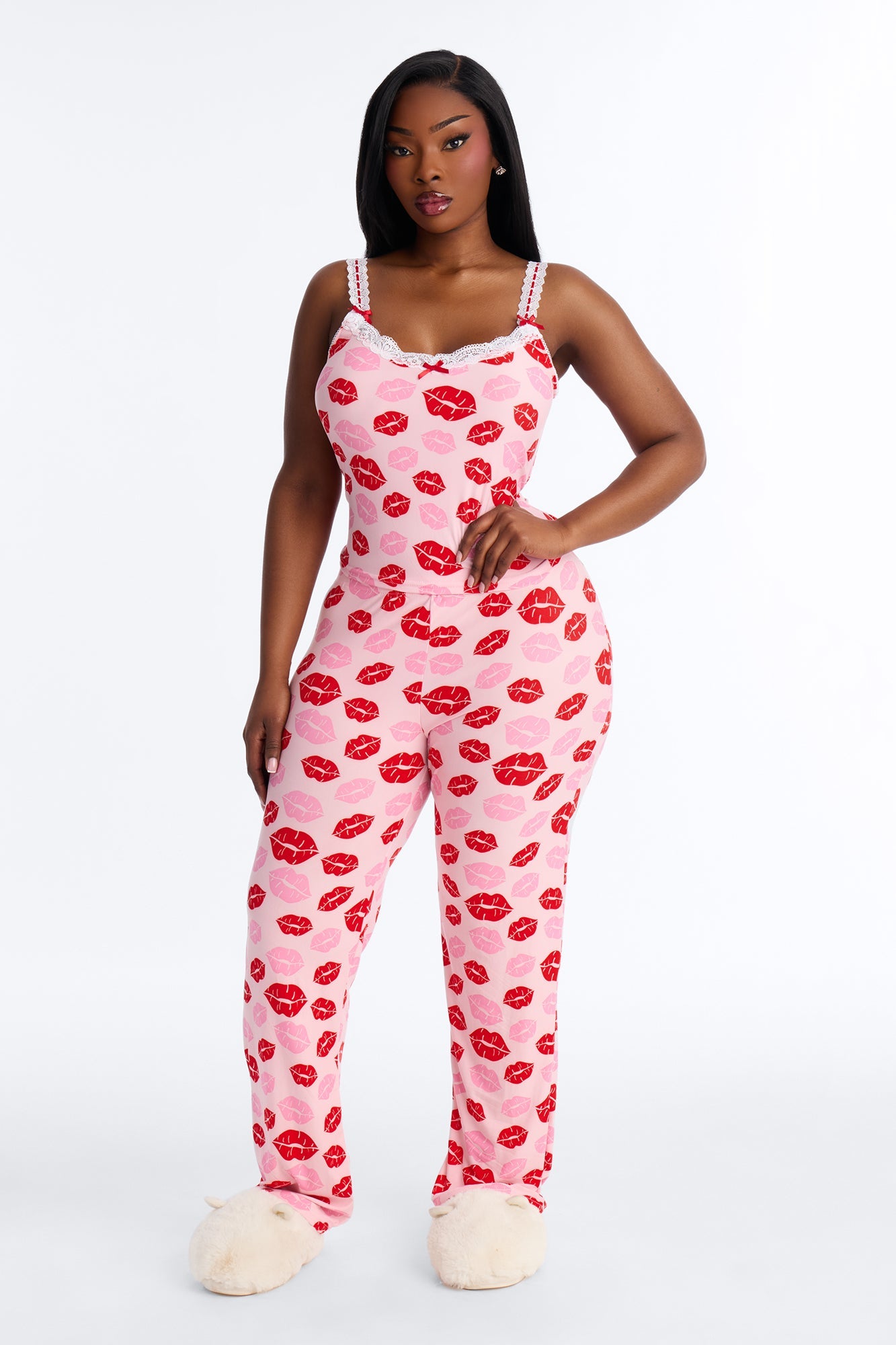 Kisses For You Cami PJ Pant Set - Pink/combo