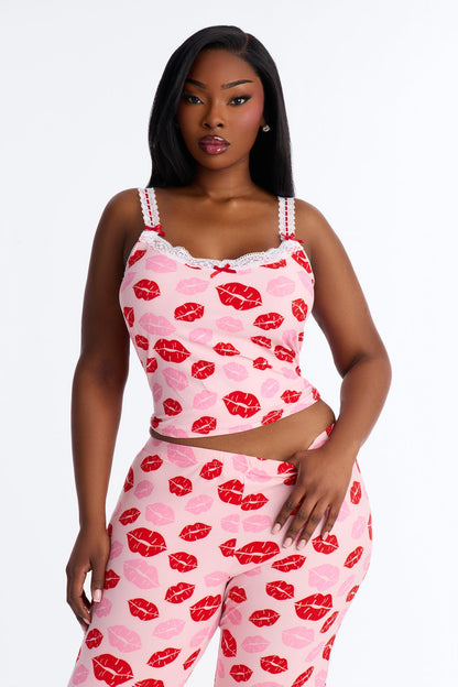 Kisses For You Cami PJ Pant Set - Pink/combo