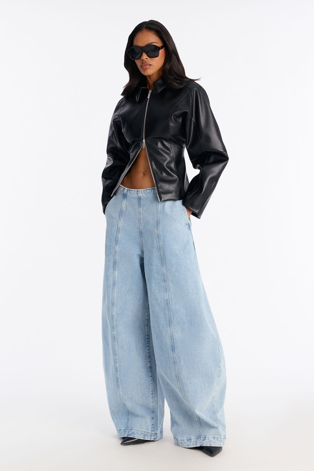 Over The Clouds Balloon Jeans - Light Wash