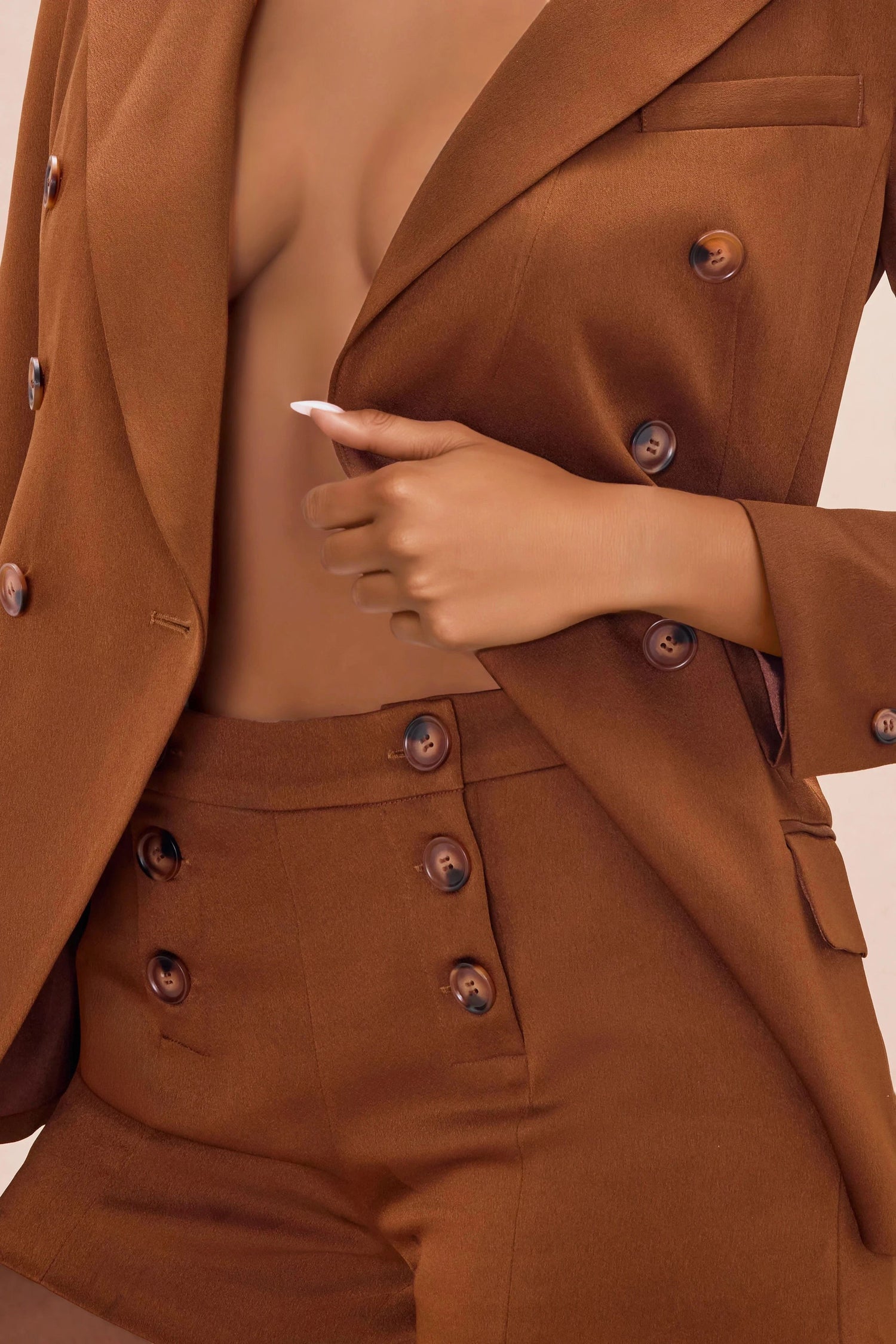 Indie Blazer Short Set - Chocolate