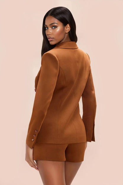 Indie Blazer Short Set - Chocolate