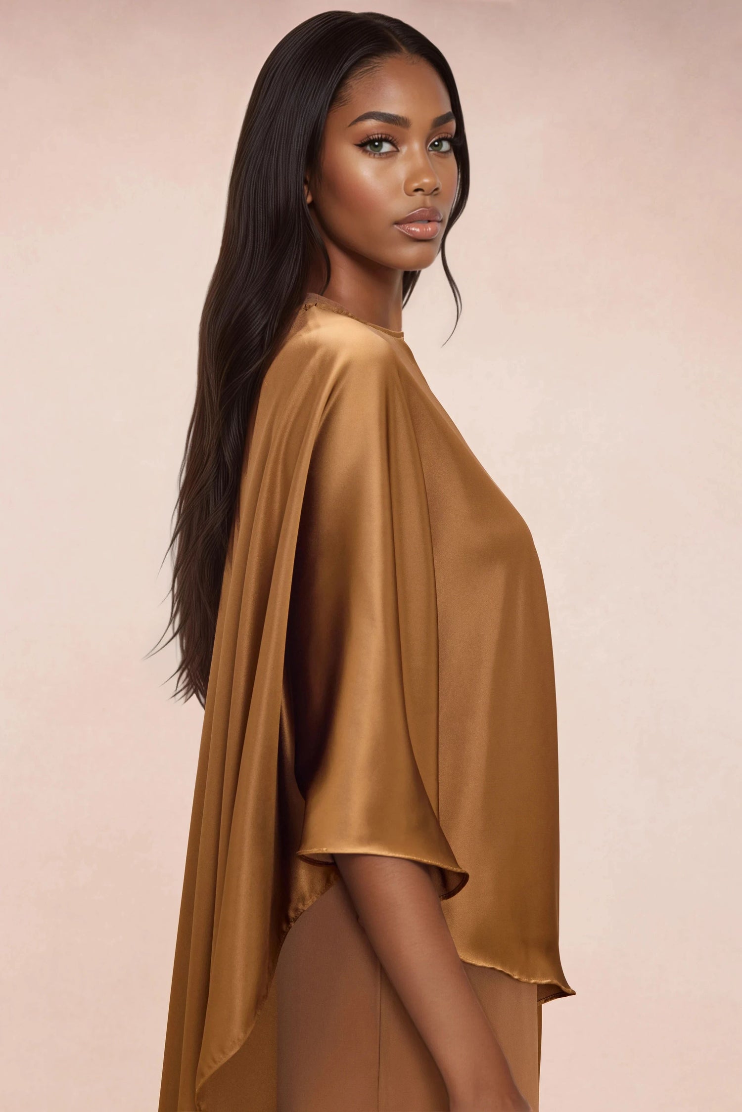 Cosmia Satin Maxi Dress - Mocha
