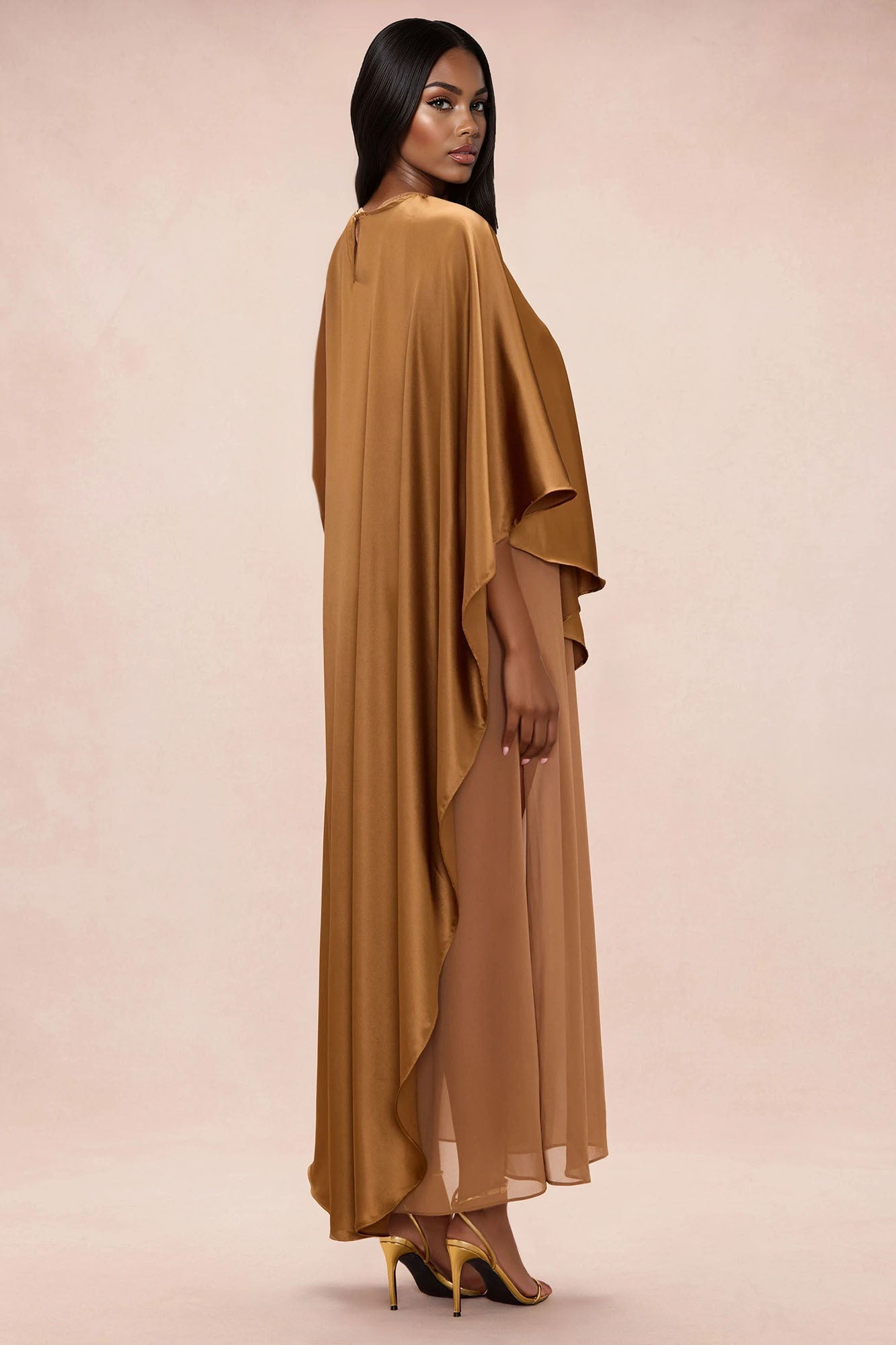 Cosmia Satin Maxi Dress - Mocha