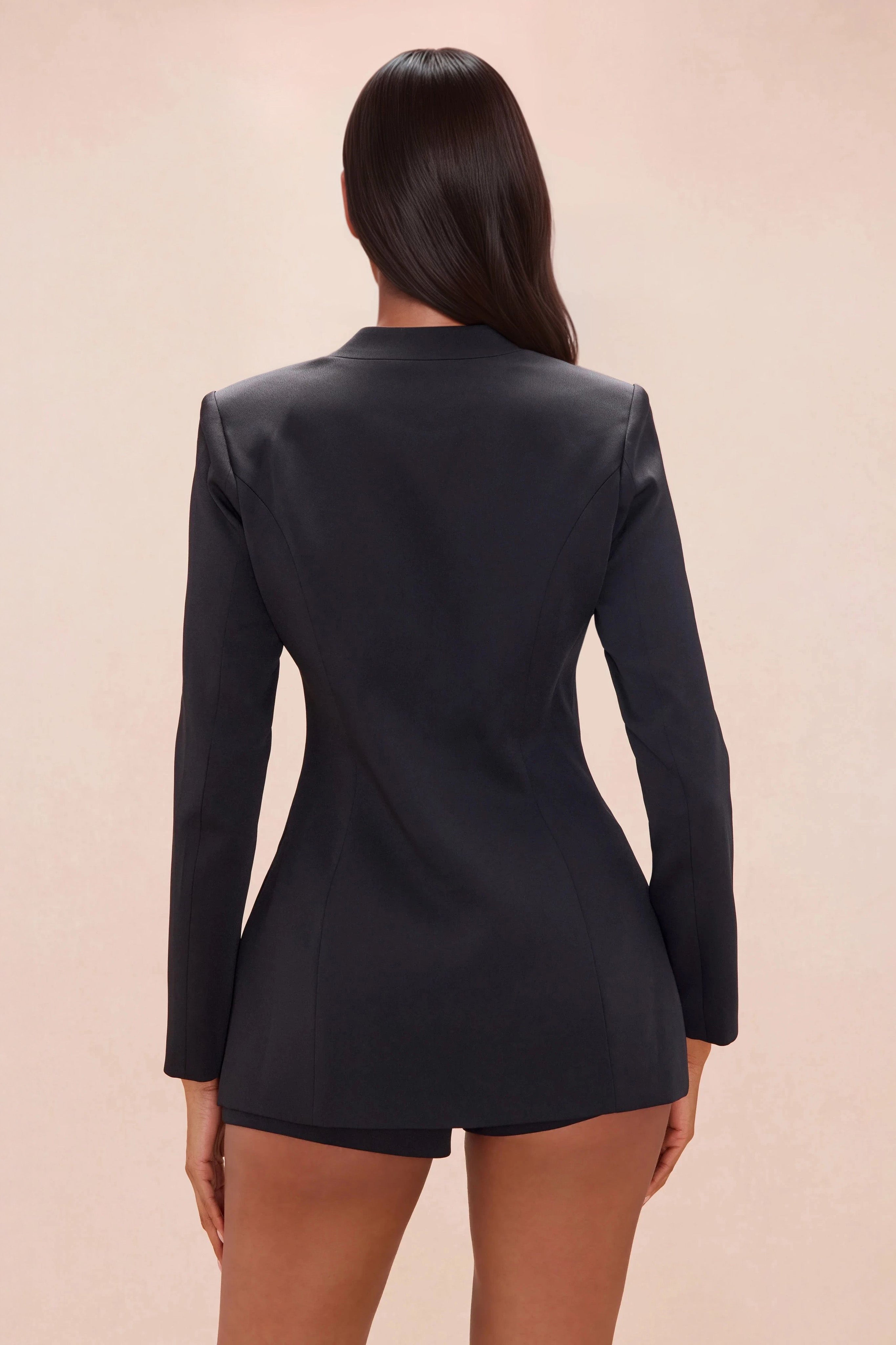 Kaite Hardware Blazer Short Set - Black