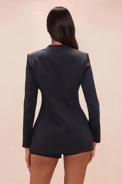 Kaite Hardware Blazer Short Set - Black