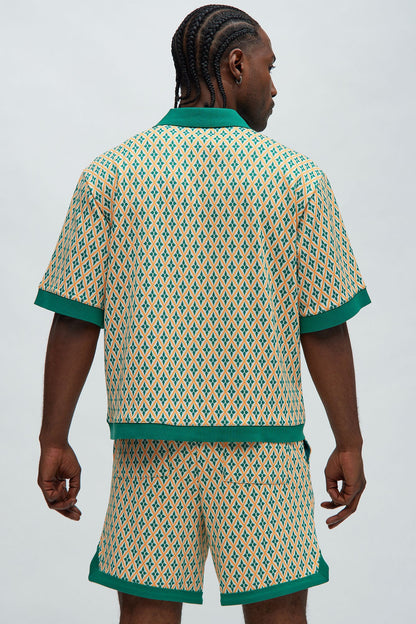 Rushmore Knit Shirt - Green/combo