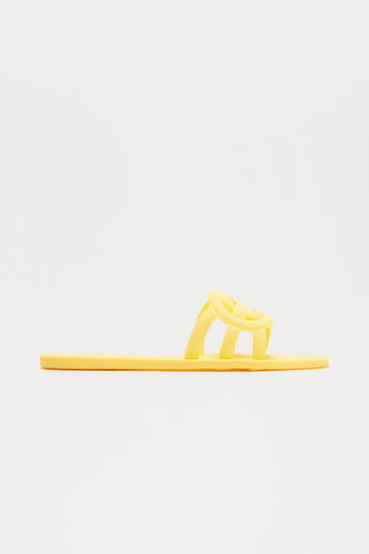 Peachy Slip On Sandals - Butter Yellow