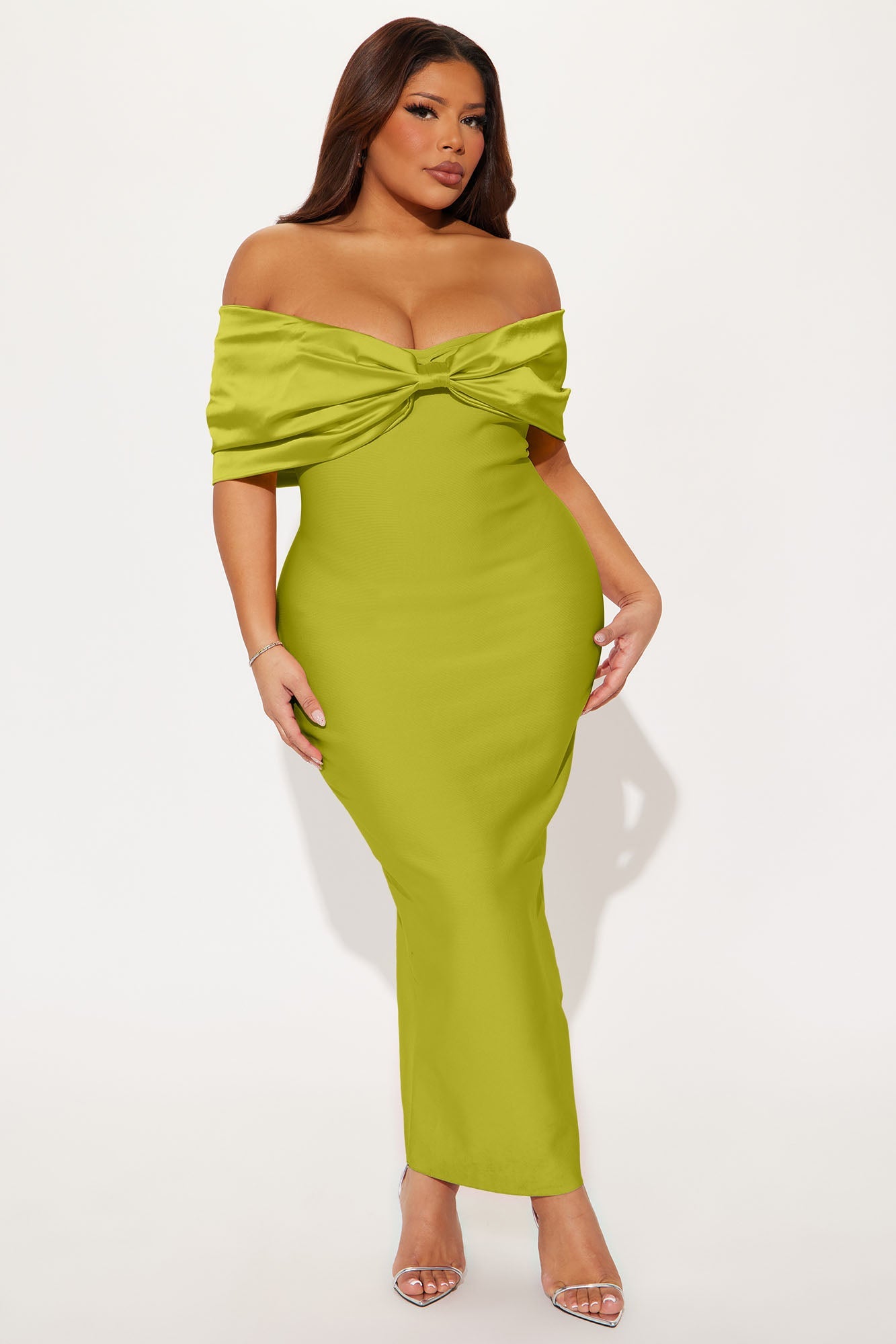 Pretty Privilege Bandage Midi Dress - Chartreuse