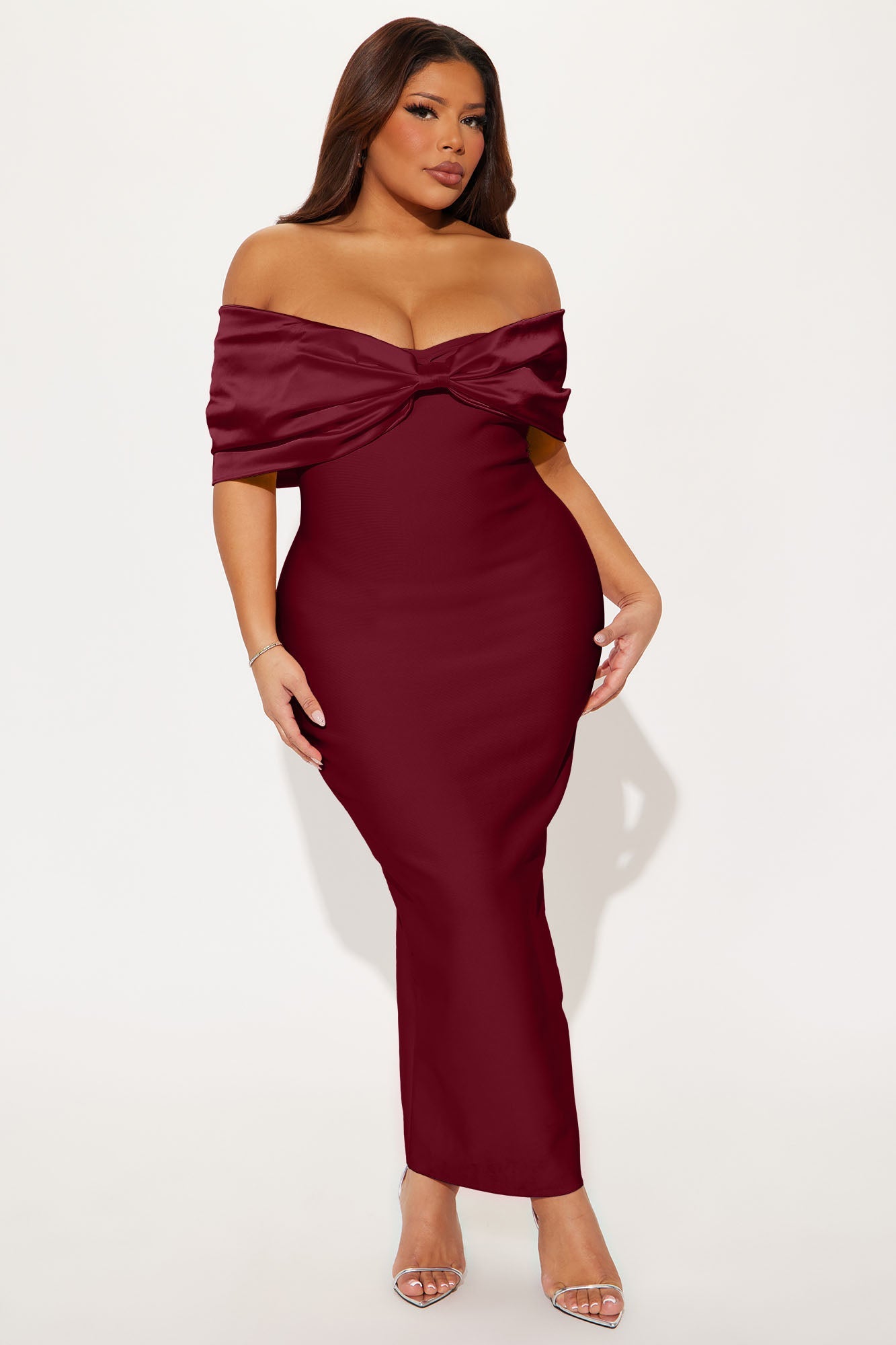 Pretty Privilege Bandage Midi Dress - Wine
