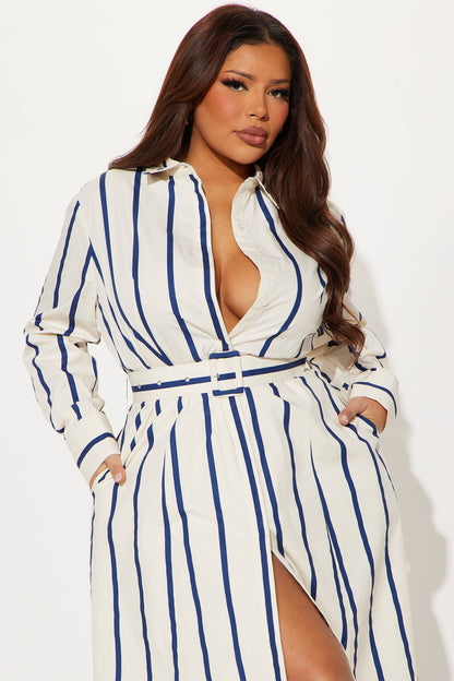 Shannon Shirt Maxi Dress - Ivory/combo