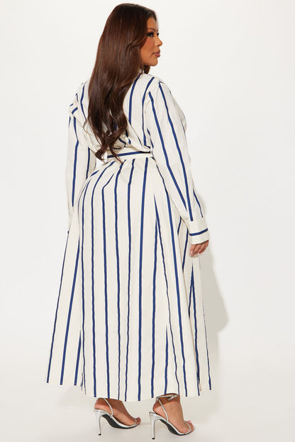 Shannon Shirt Maxi Dress - Ivory/combo