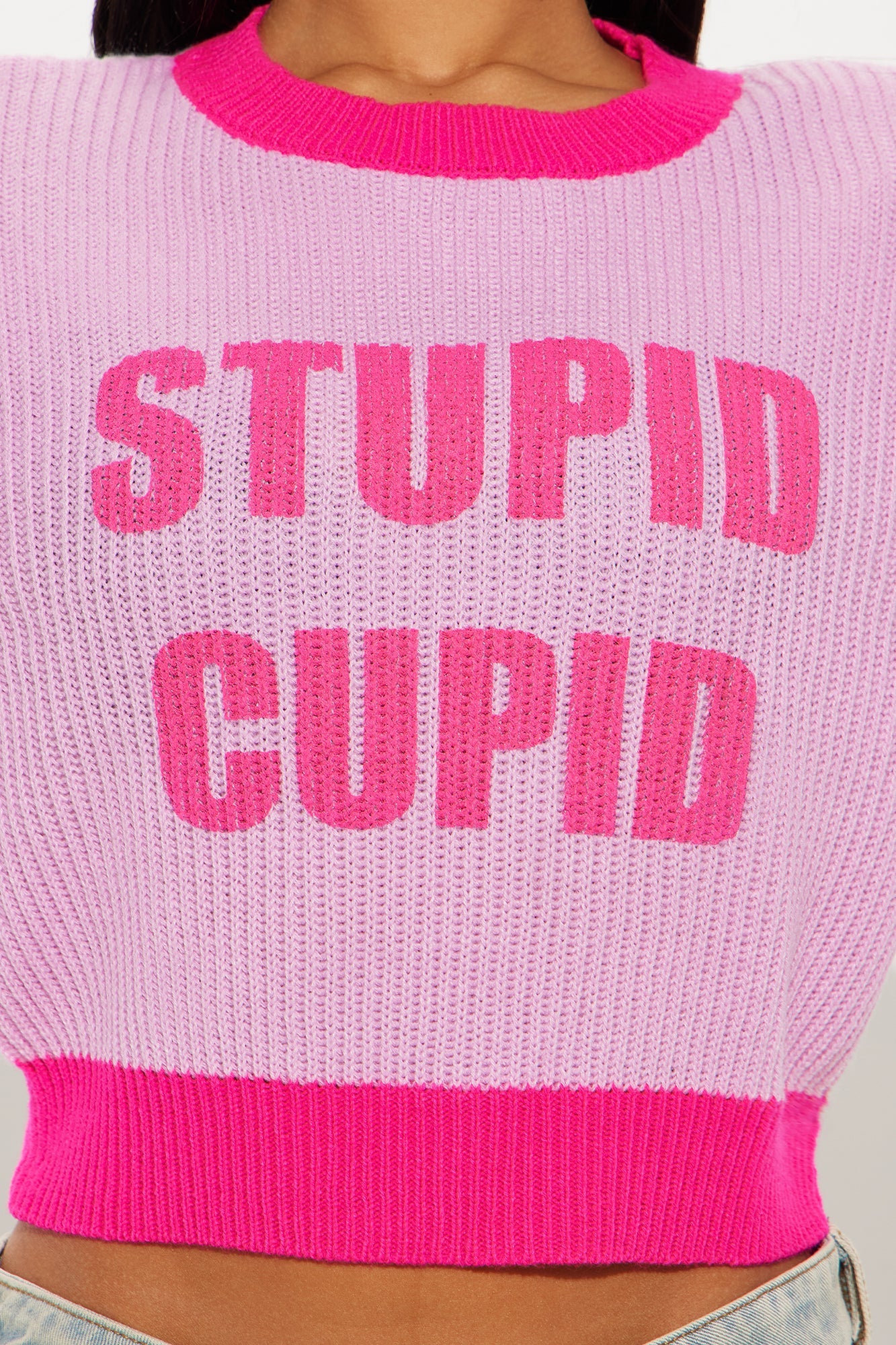 Stupid Cupid Sweater - Pink/combo