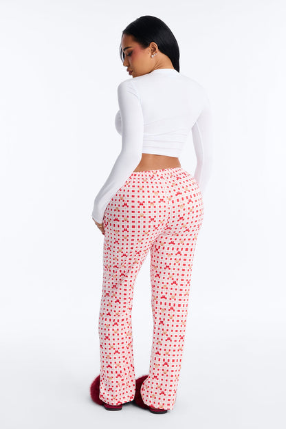 Sweetest Bear PJ Pants - Red/White