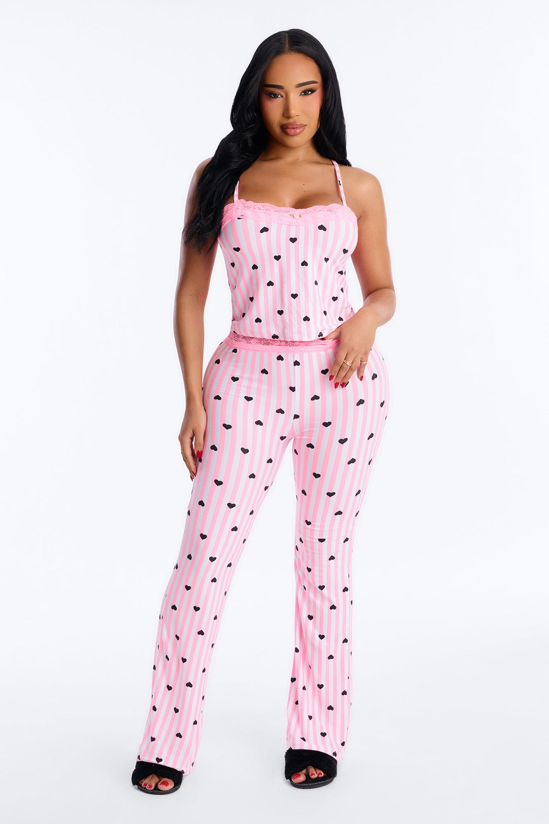 All My Heart Cami PJ Pant Set - Pink/combo