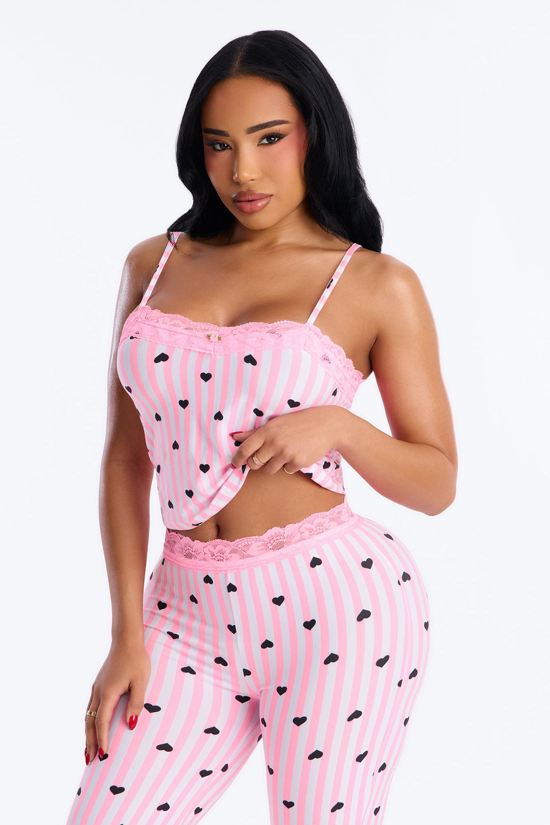 All My Heart Cami PJ Pant Set - Pink/combo