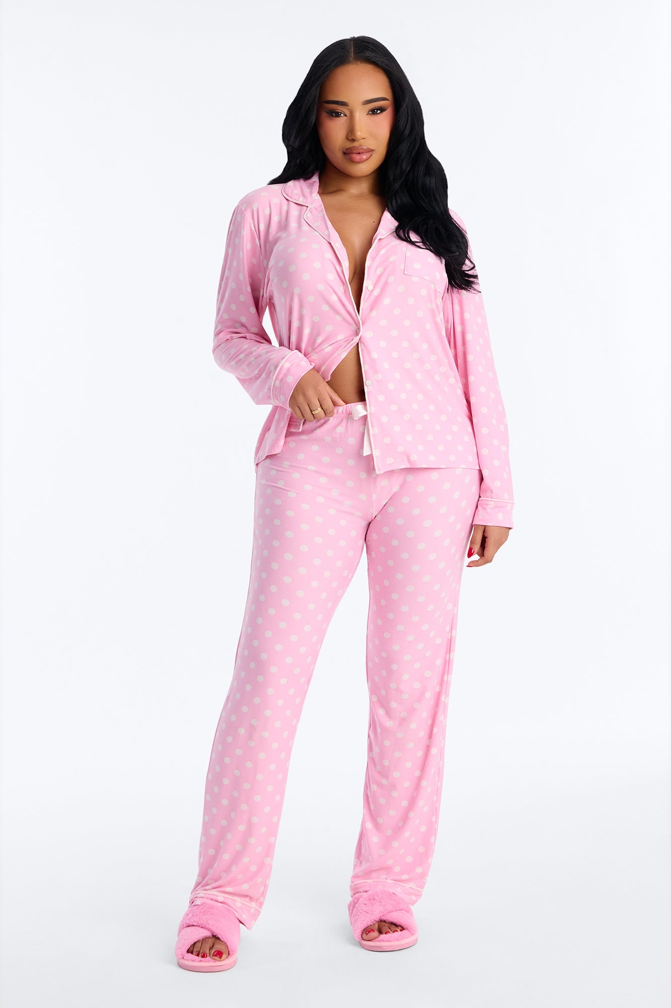 Ready For Bedtime Long Sleeve PJ Pant Set - Pink