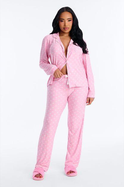 Ready For Bedtime Long Sleeve PJ Pant Set - Pink