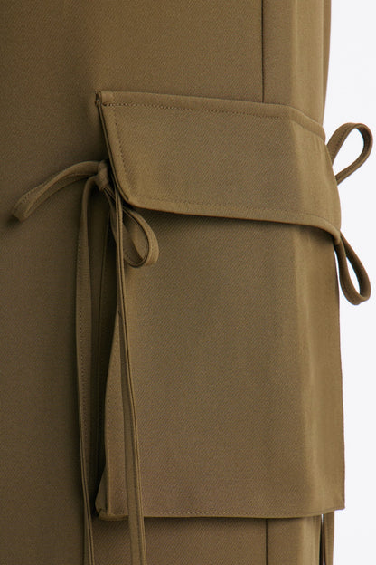 Morgan V Waist Cargo Pants 33 - Military Green