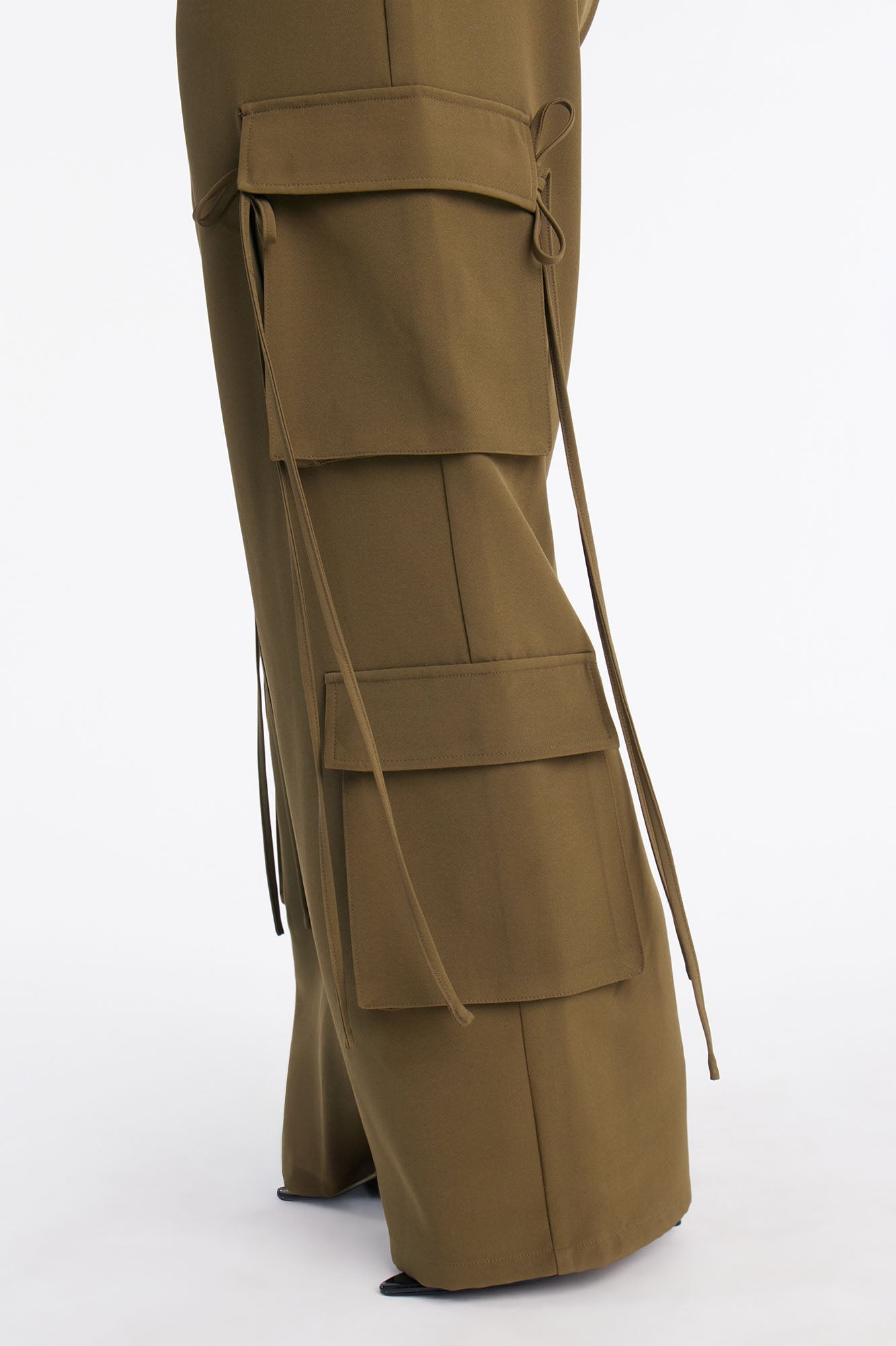 Morgan V Waist Cargo Pants 33 - Military Green
