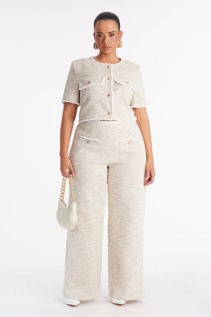 Serenity Tweed Pant Set - Cream