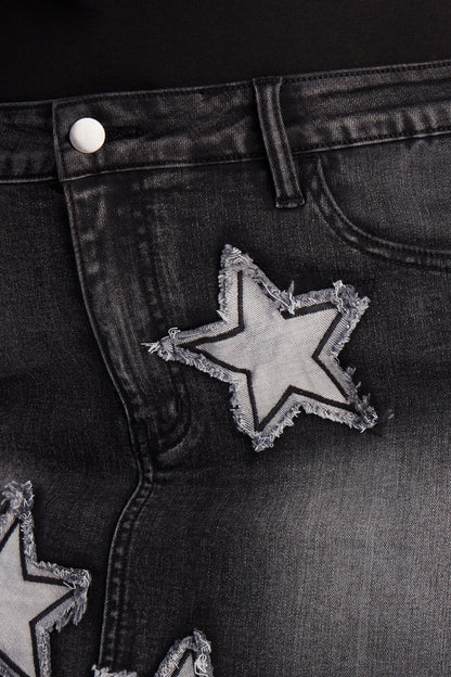 Starstruck Denim Mini Skirt - Black Wash