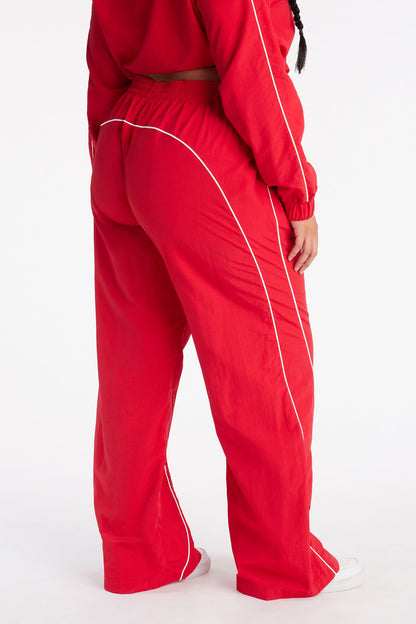 Around The Track Windbreaker Track Pants - Red/combo
