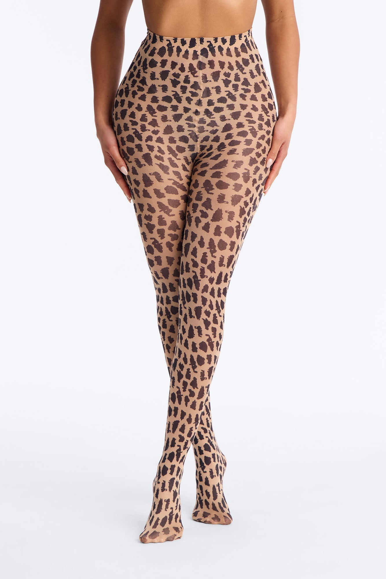Raya Cheetah Print Tights - Nude/combo