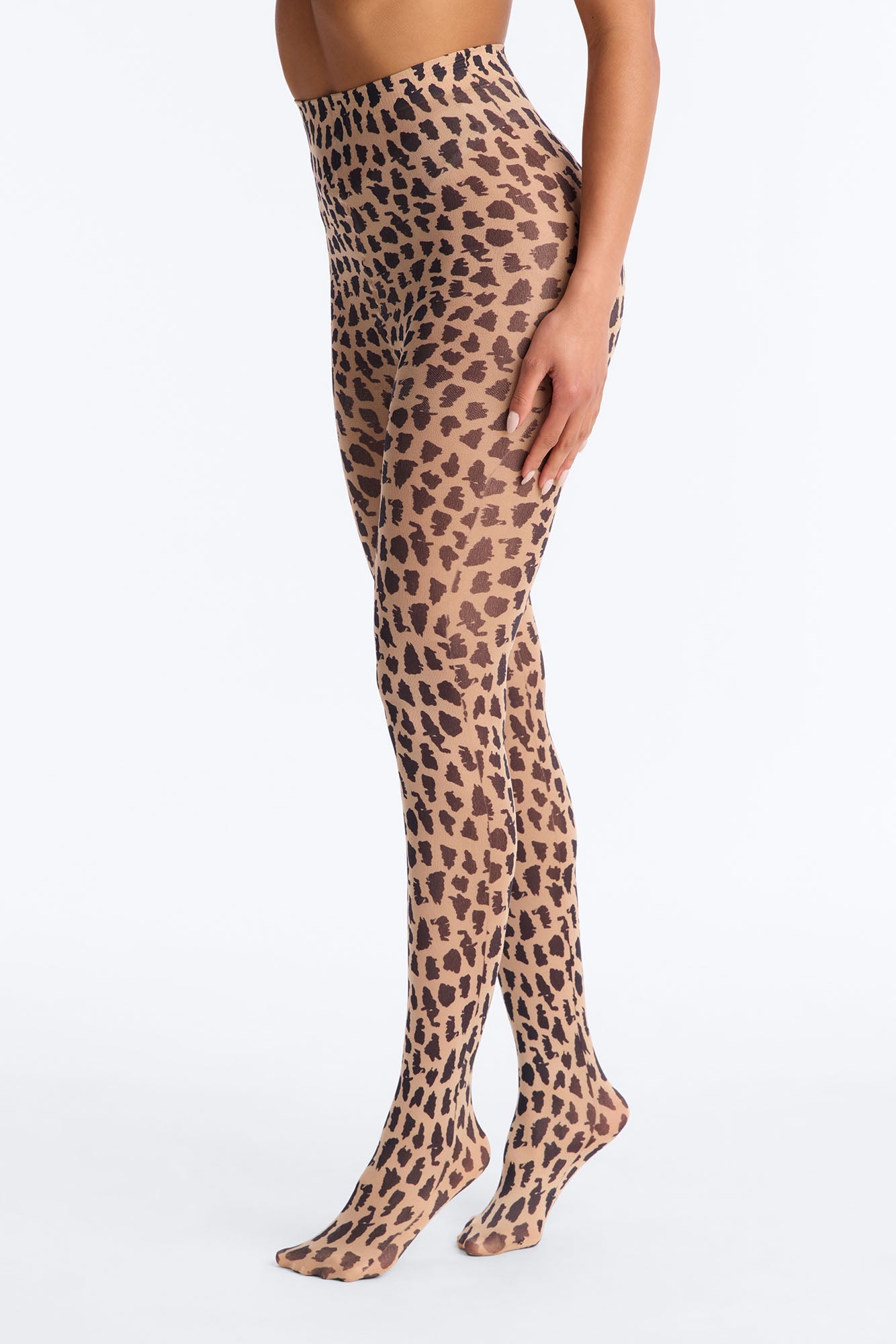 Raya Cheetah Print Tights - Nude/combo