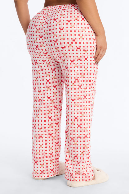 Sweetest Bear PJ Pants - Red/White