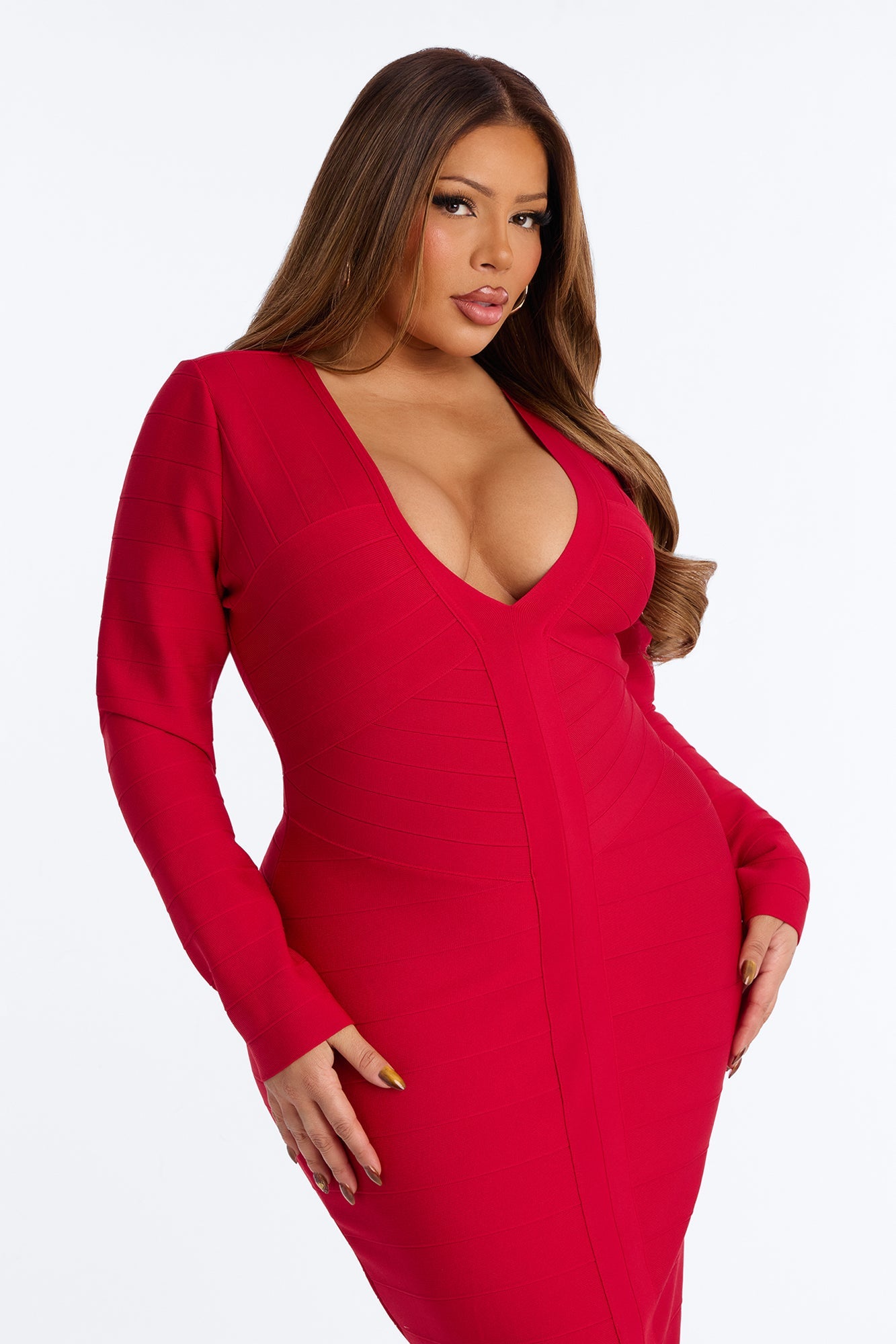 Kaylee Bandage Midi Dress - Red