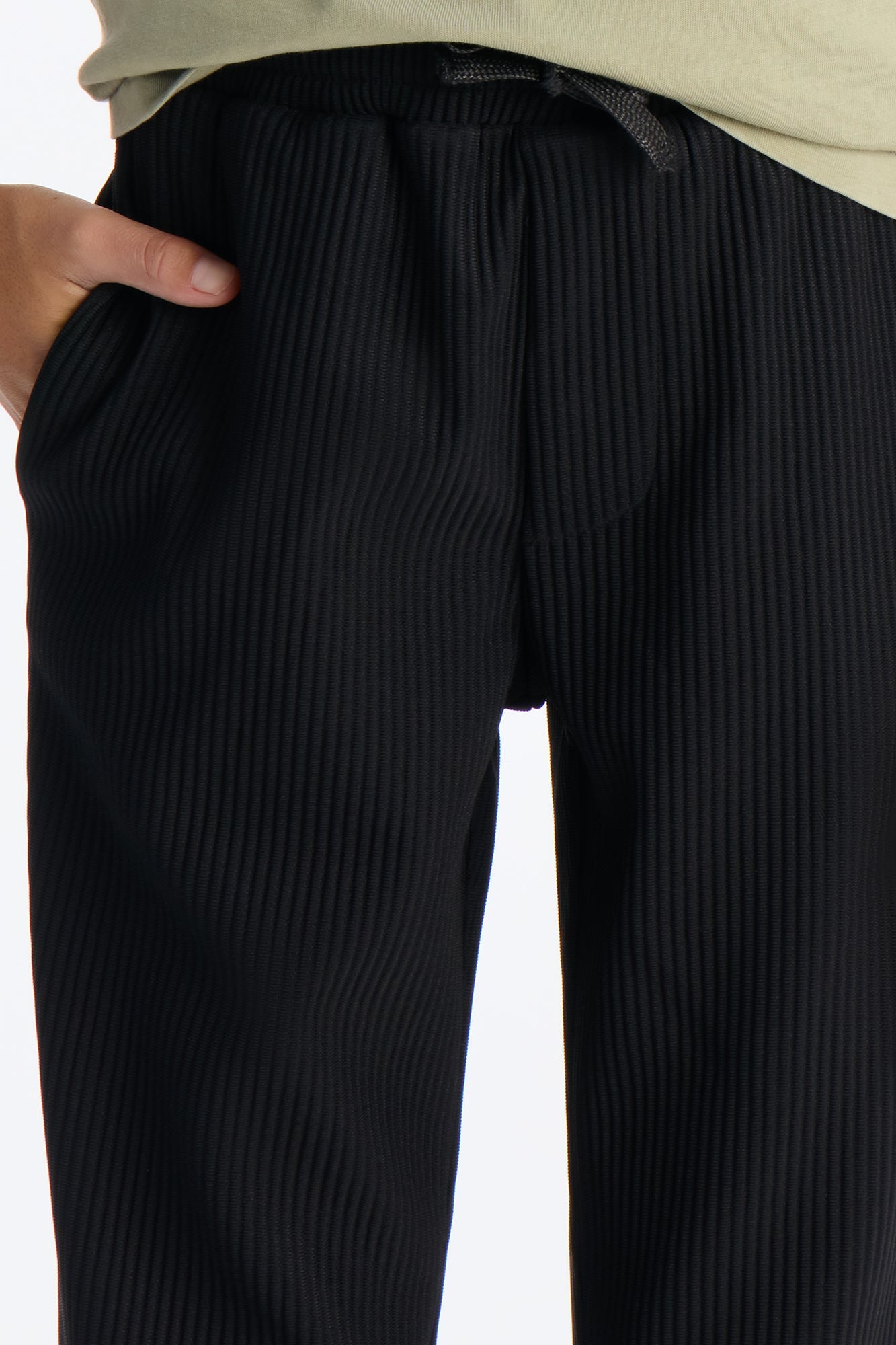 Mini Show Up Slim Slit Pants - Black