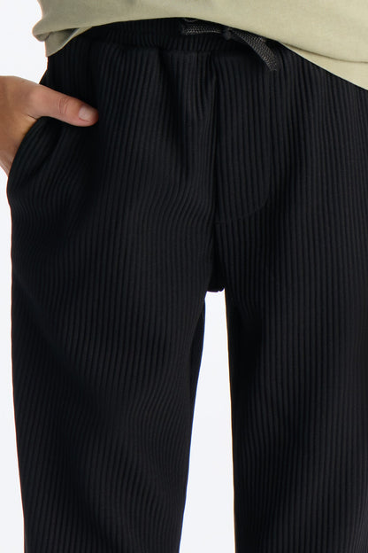 Mini Show Up Slim Slit Pants - Black