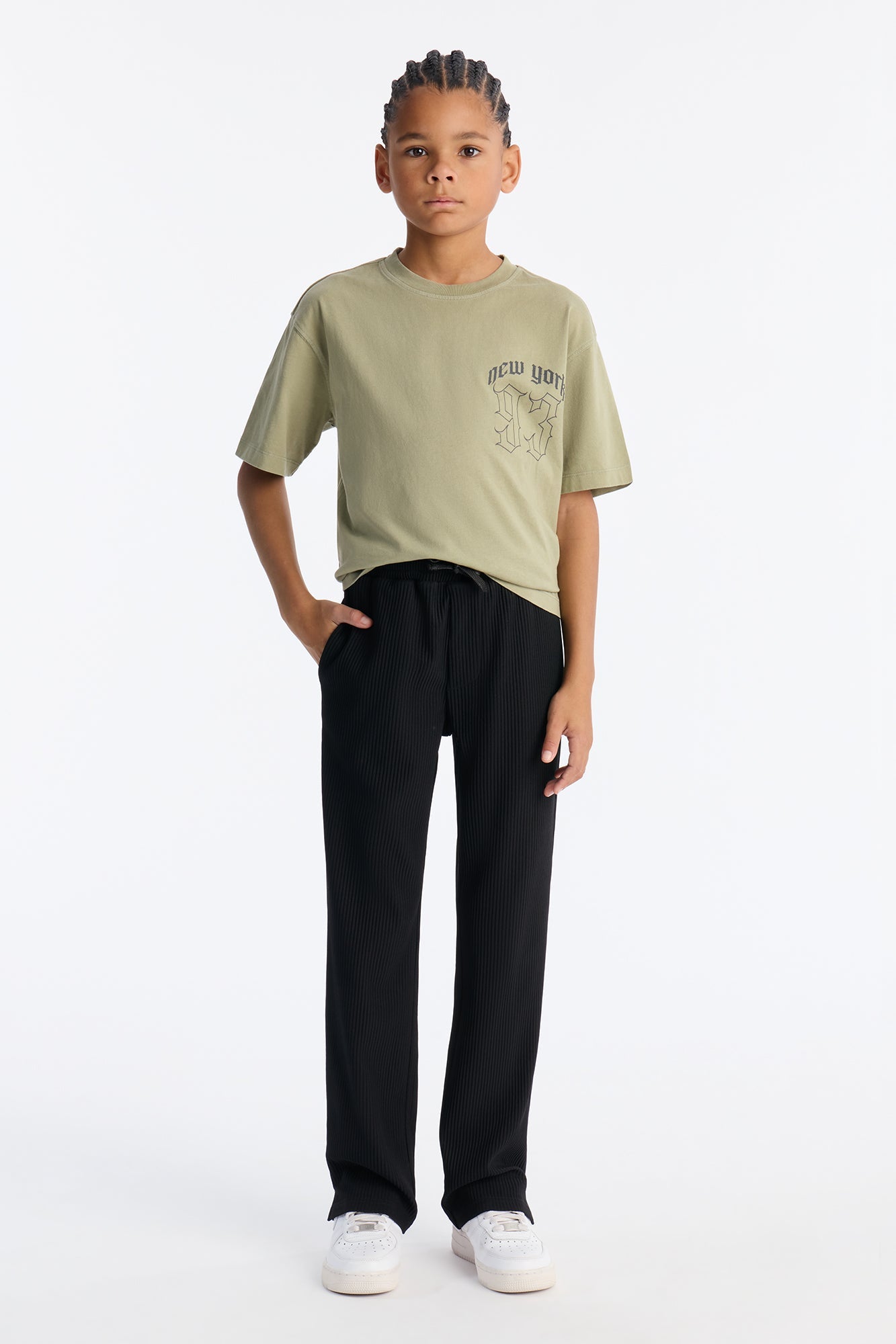 Mini Show Up Slim Slit Pants - Black