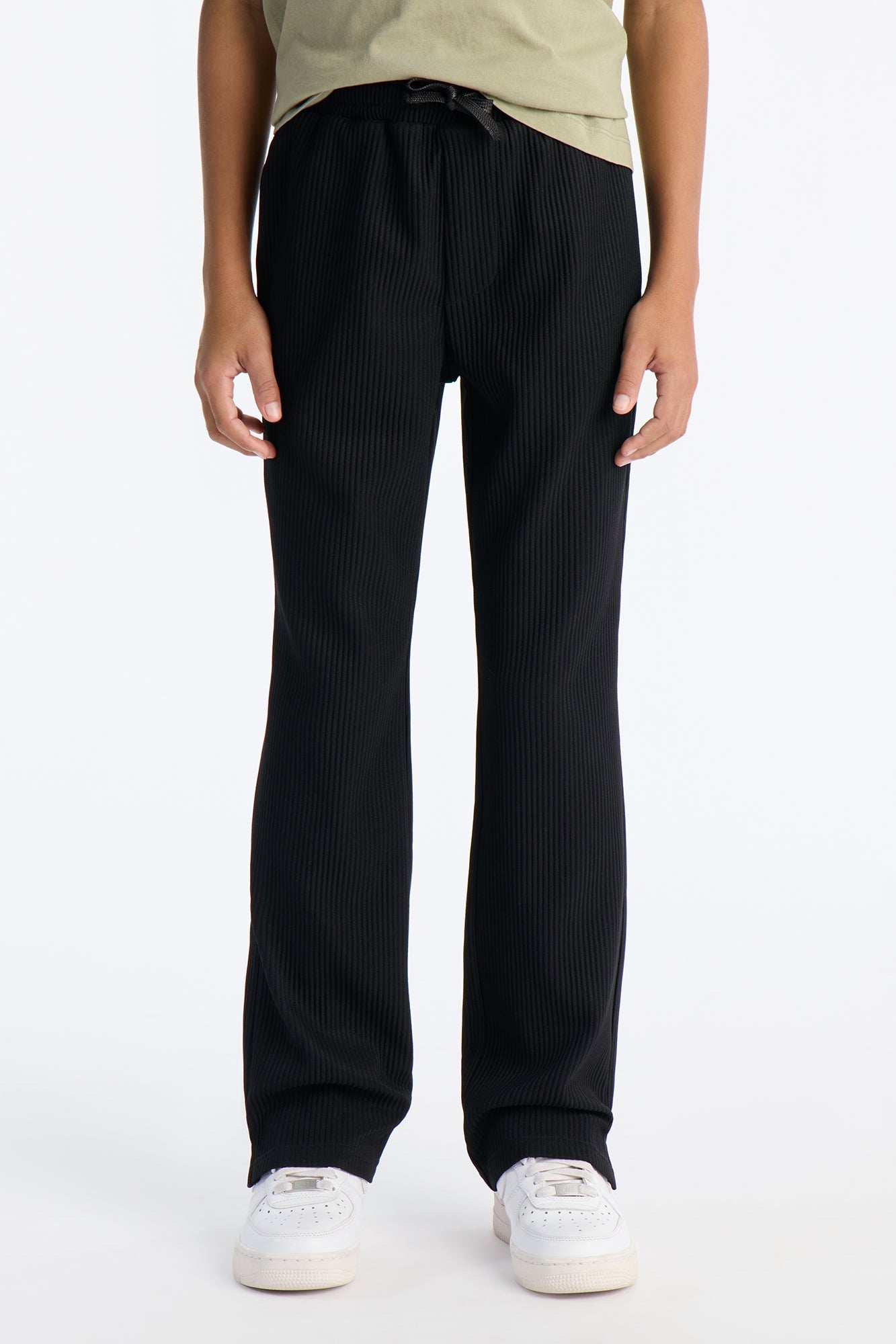 Mini Show Up Slim Slit Pants - Black