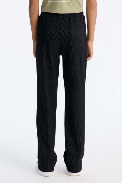Mini Show Up Slim Slit Pants - Black