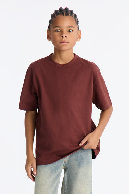 Mini Oversized Heavyweight Tee 240GSM - Burgundy