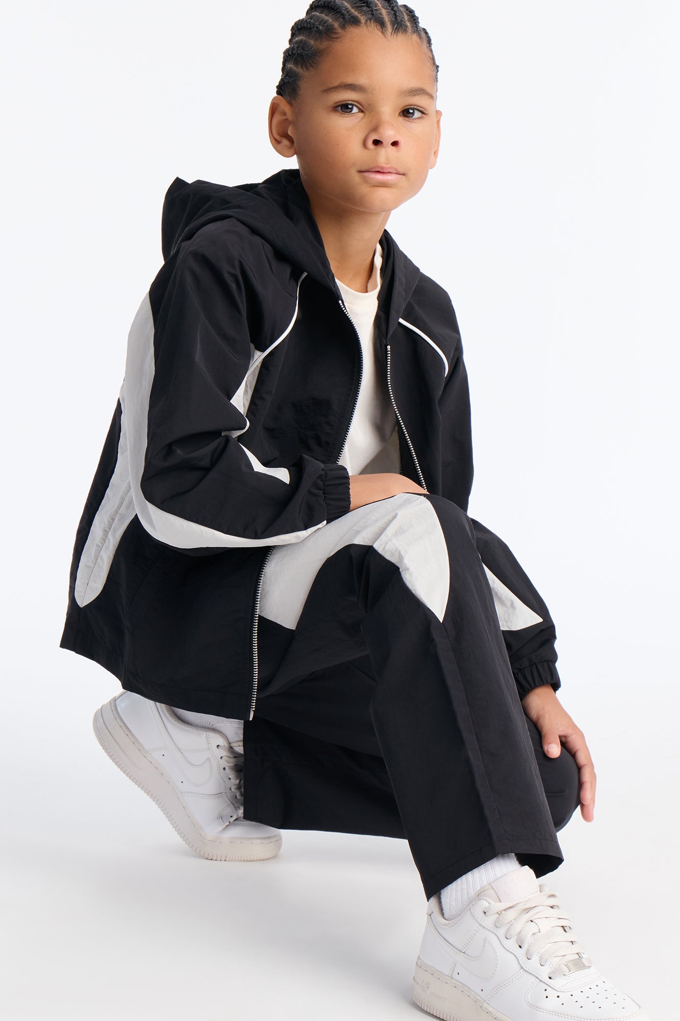 Mini Straight Aura Coded Track Pant - Black