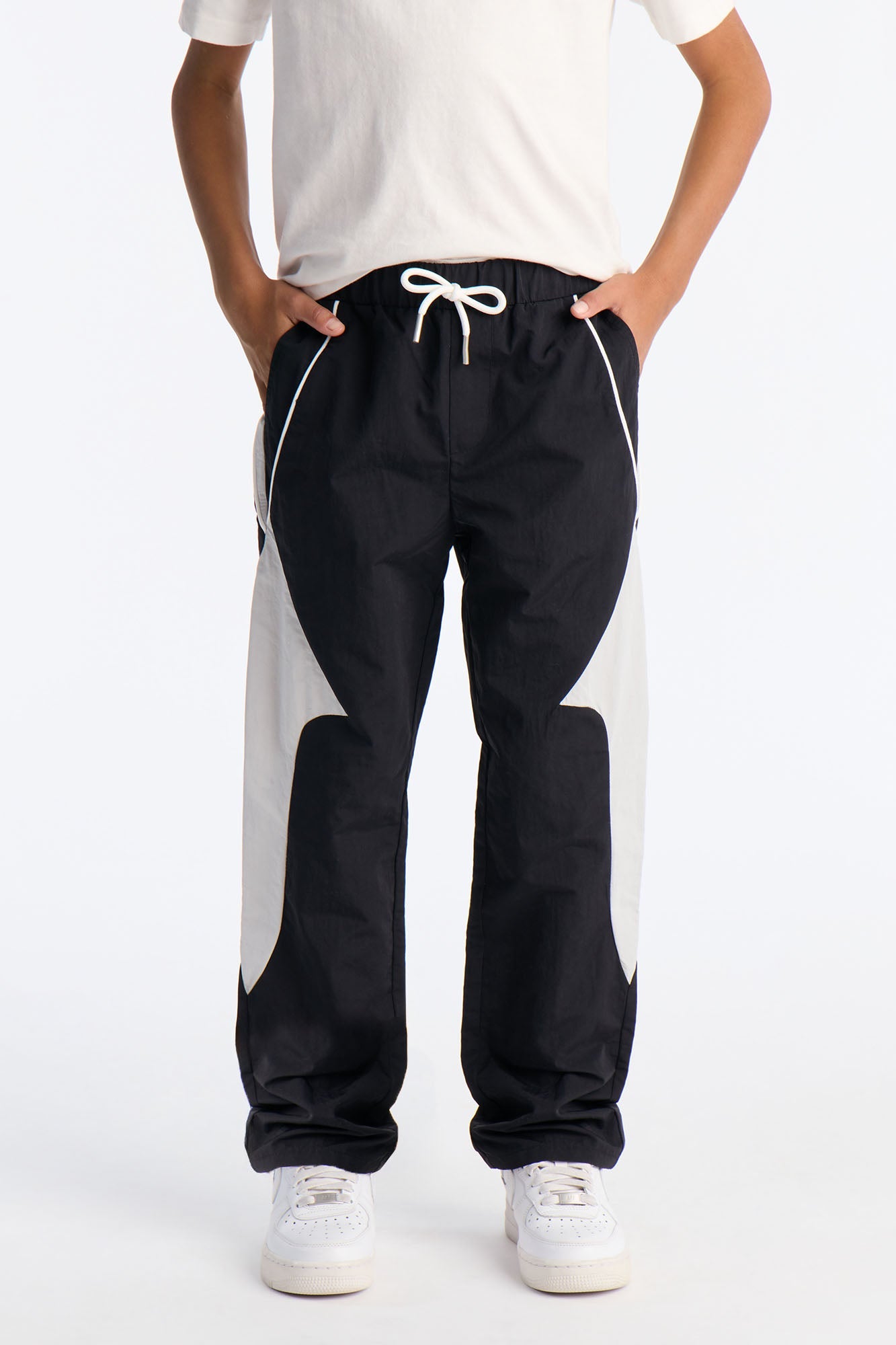 Mini Straight Aura Coded Track Pant - Black