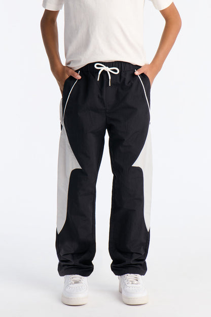 Mini Straight Aura Coded Track Pant - Black