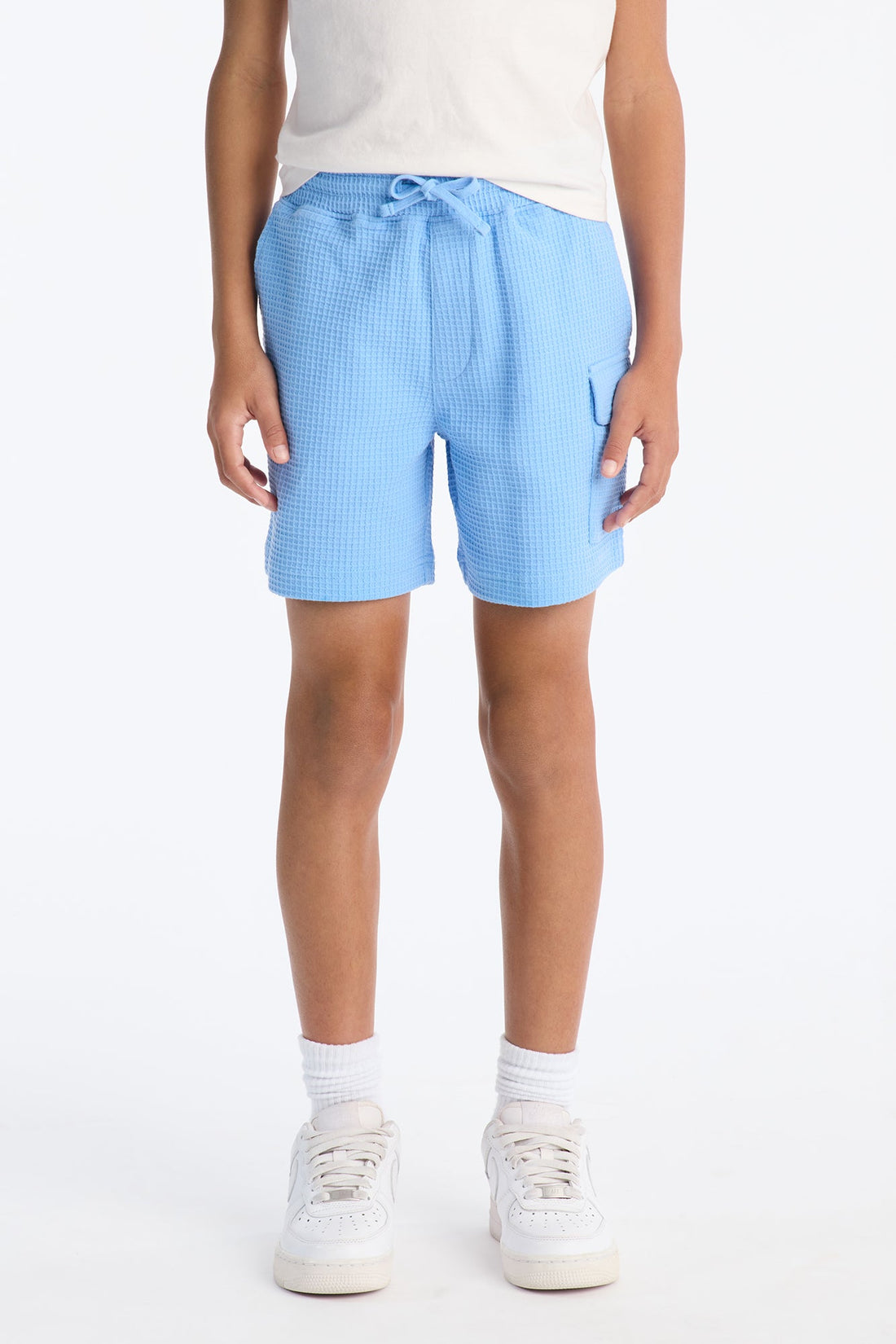 Mini Relaxed Culver City Waffle Knit Short - Light Blue