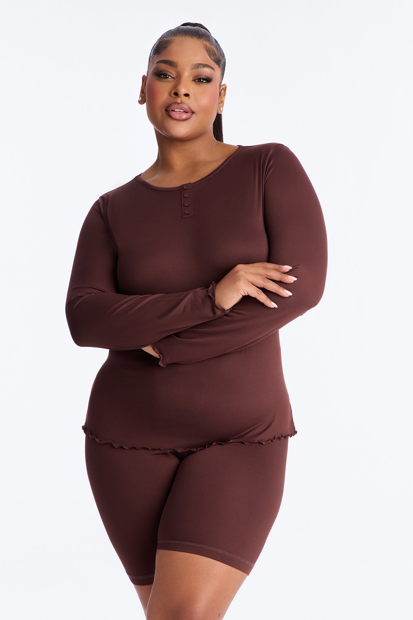 Between Us PJ Boxer Short Set - Chocolate