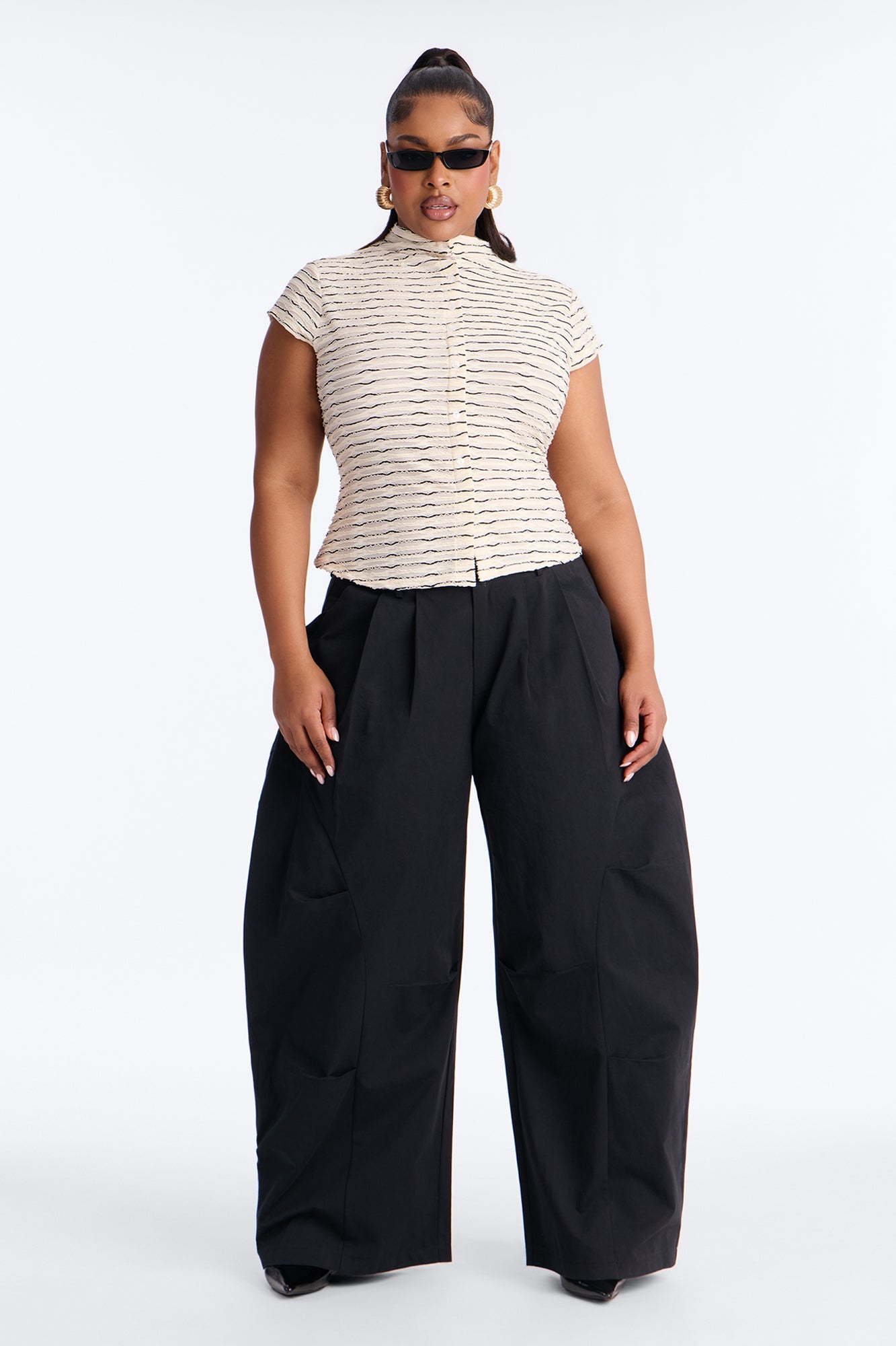 Cooler Than You Barrel Leg Pant 30″ - Navy