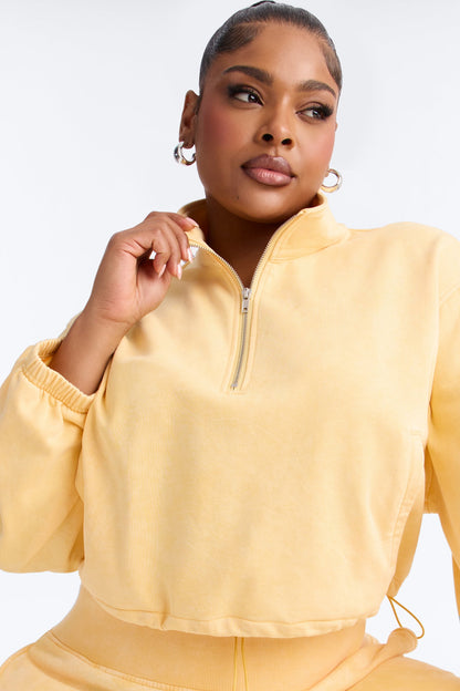 Lizel Washed Wide Leg Pant Set - Yellow